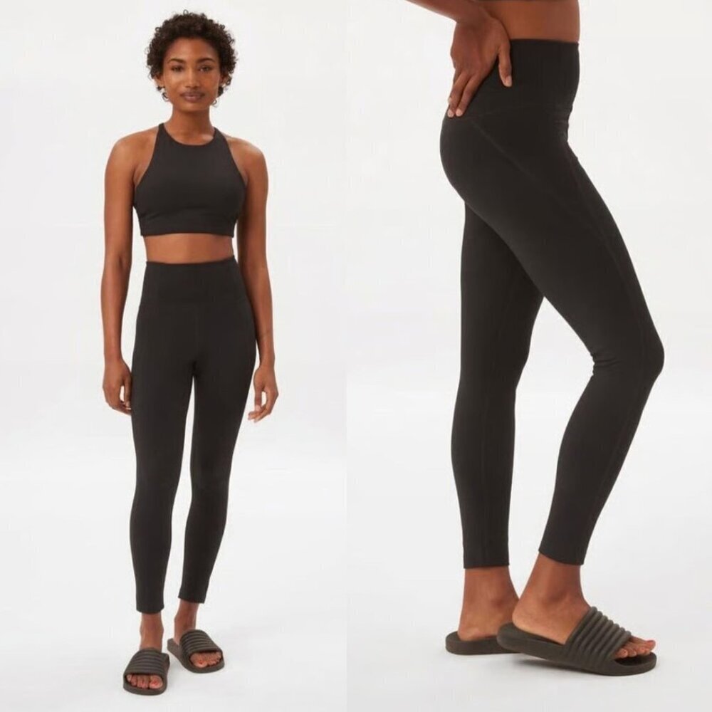 Girlfriend Collective Black Compressive High-Rise Leggings Medium 47895